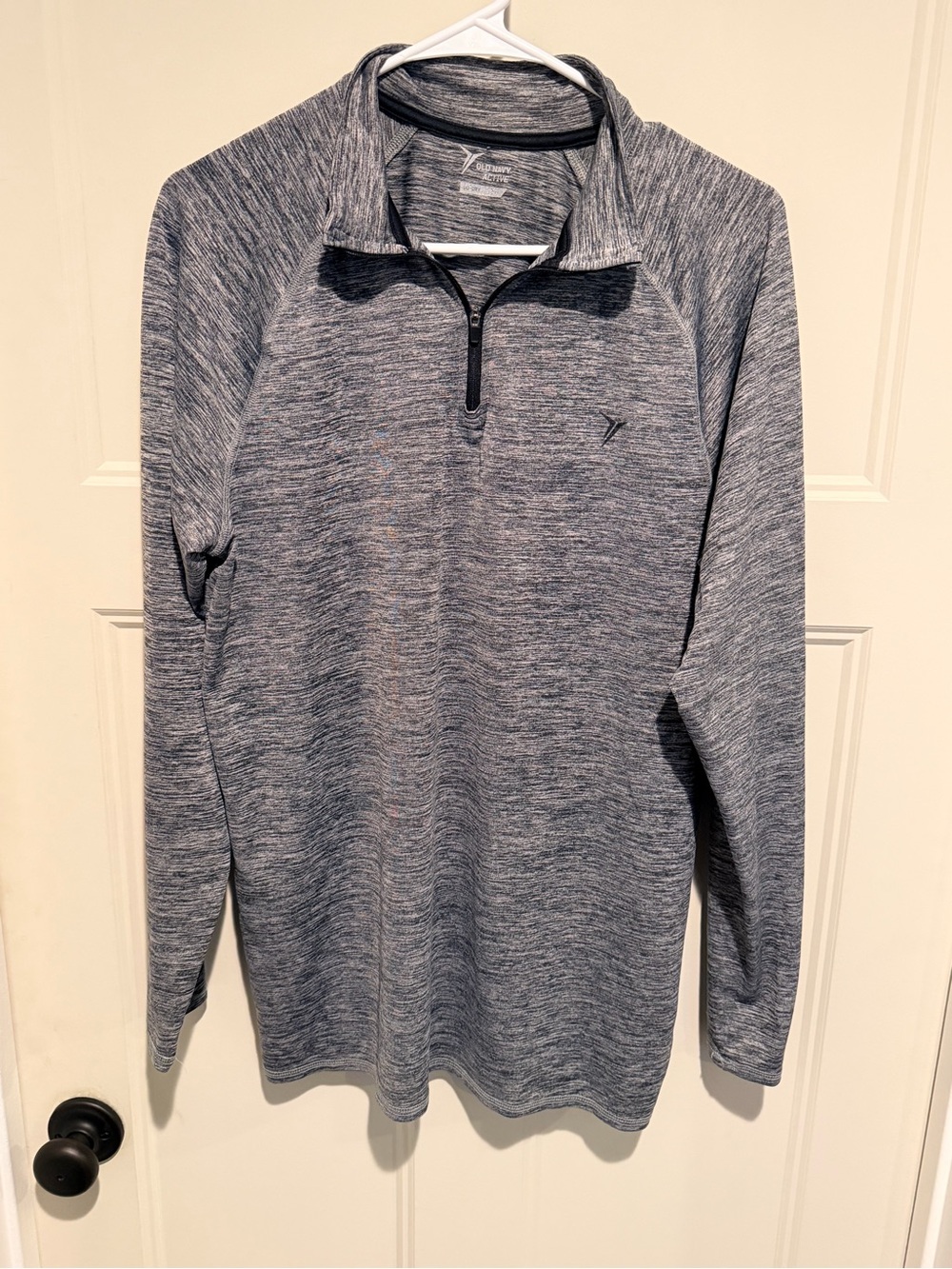 Old Navy Active Men's Heather Gray Quarter-Zip Pullover Sweater - Medium Tall